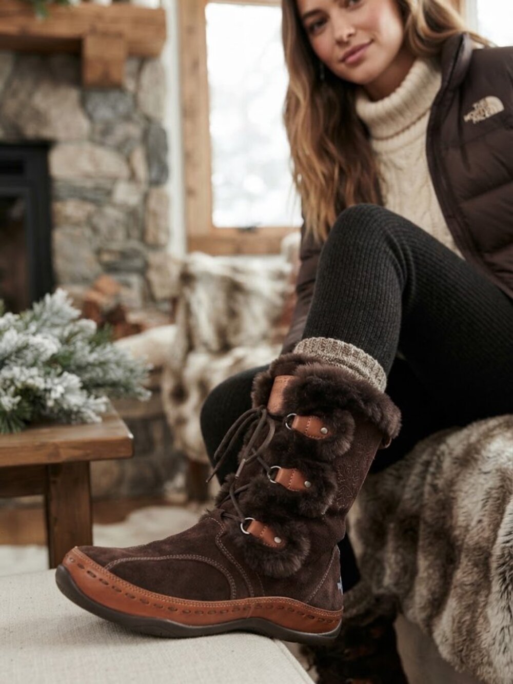 The North Face Waterproof Espresso Brown Abby II Women's Boots - Size 6 NEW